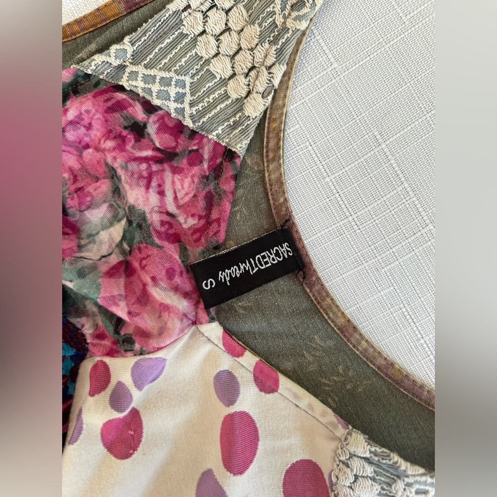 Sacred Threads Fun Pattern Asymmetrical Ruffled S… - image 2